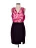 Calvin Klein 100% Polyester Color Block Purple Cocktail Dress Size 10 - photo 1