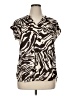 Joie 100% Polyester Animal Print Brown Short Sleeve Turtleneck Size XL - photo 1