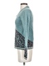 Sleeping On Snow 100% Lambswool Animal Print Teal Wool Pullover Sweater Size XS - photo 5