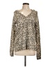 Blue Rain Animal Print Tan Pullover Sweater Size L - photo 1