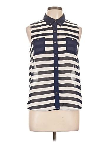 Edge Sleeveless Button-Down Shirt (view 1)