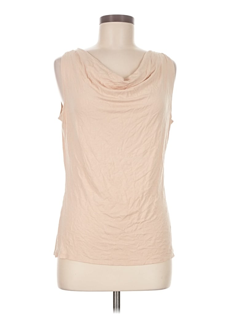 Pre-owned Adrienne Vittadini Sleeveless T-shirt In Tan
