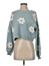 Luna Ivy Floral Blue Pullover Sweater Size XS - photo 1