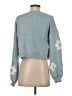 Luna Ivy Floral Blue Pullover Sweater Size XS - photo 2