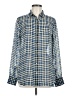 C. Wonder 100% Polyester Checkered-gingham Blue Long Sleeve Blouse Size M - photo 1