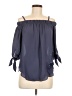 I.N. San Francisco 100% Polyester Blue 3/4 Sleeve Blouse Size M - photo 1