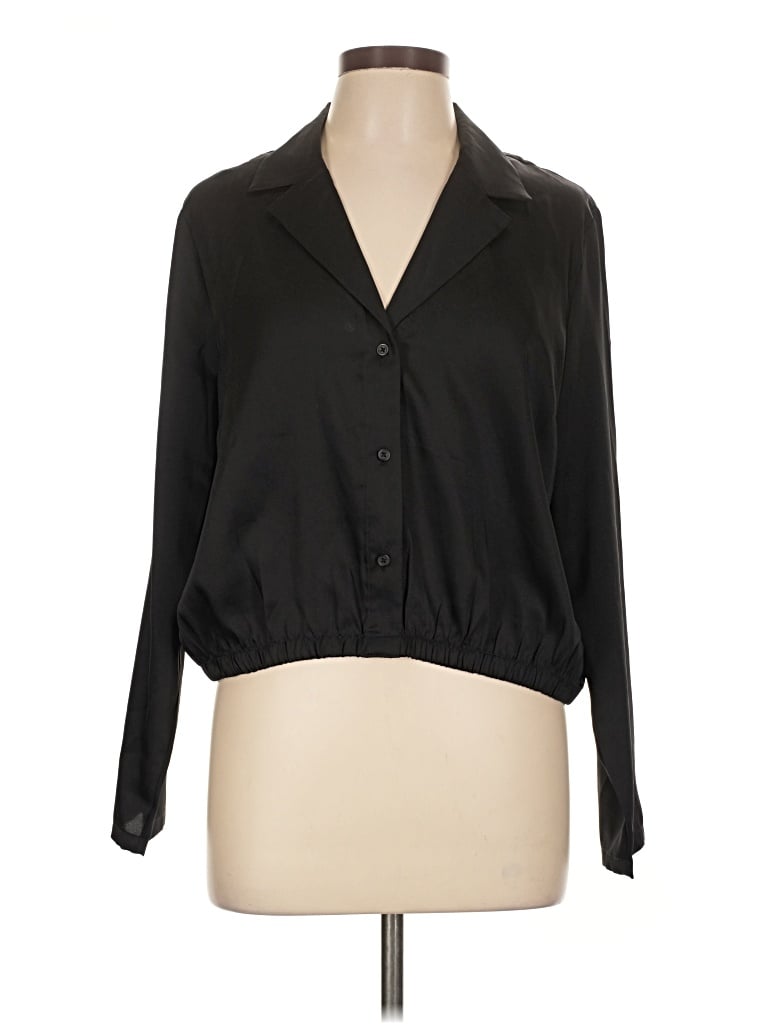 Pre-owned Express Long Sleeve Blouse In Black