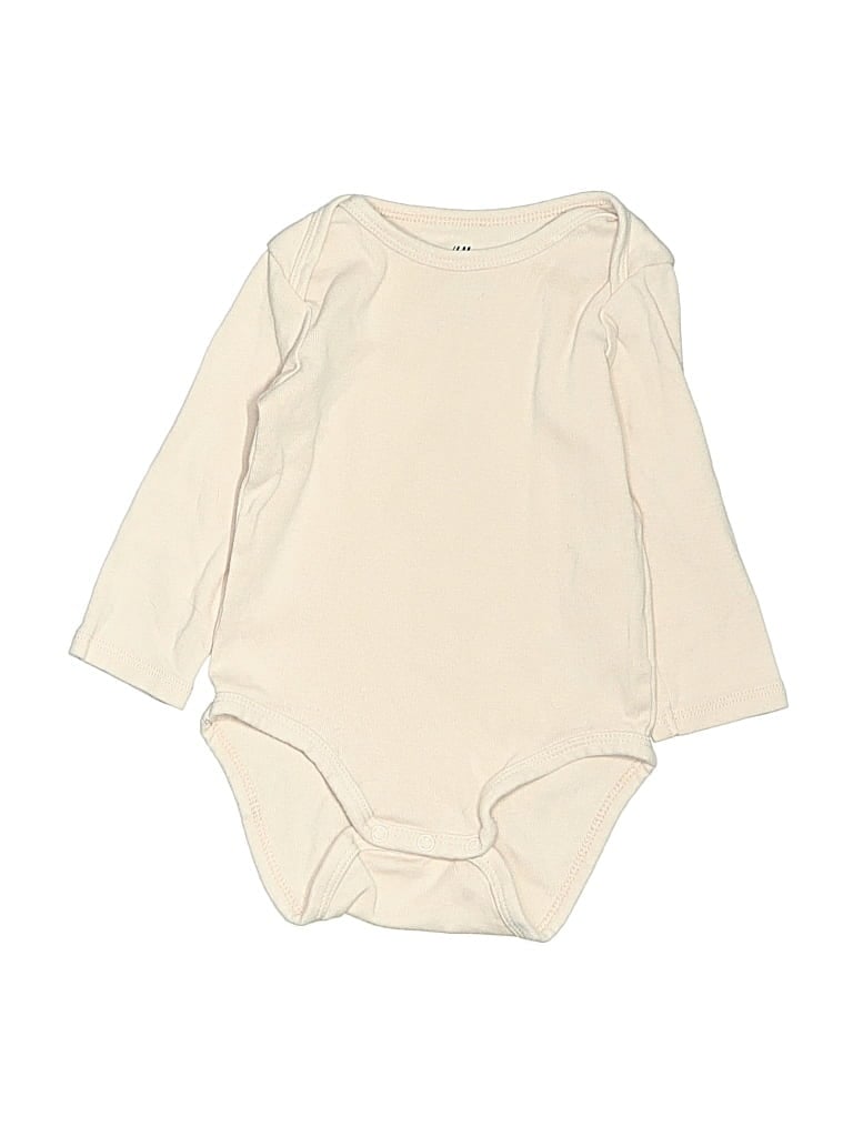 Pre-owned H&m Babies' Long Sleeve Onesie In Ivory