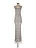 MNG Metallic Silver Cocktail Dress Size 4 - photo 1