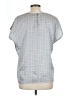 Halogen Houndstooth Silver Short Sleeve Blouse Size L - photo 2