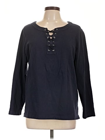 Karen Scott Sport Long Sleeve Henley (view 1)