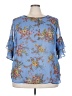 I.N. Studio 100% Polyester Blue 3/4 Sleeve T-Shirt Size 3X - photo 1