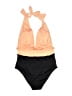 Unbranded Color Block Orange One Piece Swimsuit Size L (estimated) - photo 2