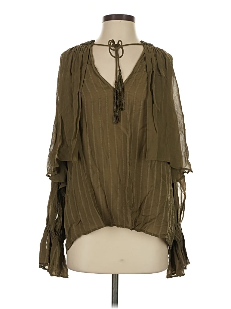 Pre-owned Pinko 3/4 Sleeve Blouse In Green