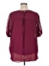 Worthington 100% Polyester Burgundy Short Sleeve Blouse Size XL - photo 2