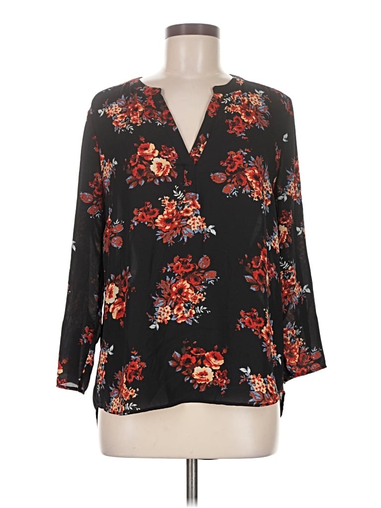 Pre-owned Daniel Rainn Long Sleeve Blouse In Black