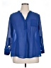 Zenobia 100% Polyester Blue Long Sleeve Polo Size XL - photo 1
