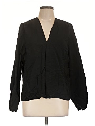 Self Contrast Long Sleeve Blouse (view 1)