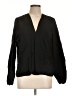 Self Contrast Black Long Sleeve Blouse Size L - photo 1