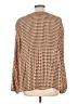 DR2 100% Polyester Houndstooth Brown Long Sleeve Blouse Size L - photo 2