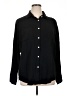 Unbranded 100% Cotton Solid Black Long Sleeve Button-Down Shirt Size XL - photo 1