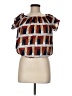 Blush 100% Cotton Brown Orange Short Sleeve Blouse Size S - photo 1