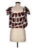Blush 100% Cotton Brown Orange Short Sleeve Blouse Size S - photo 2