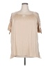 New York Laundry 100% Polyester Tan Short Sleeve Blouse Size 2X - photo 1