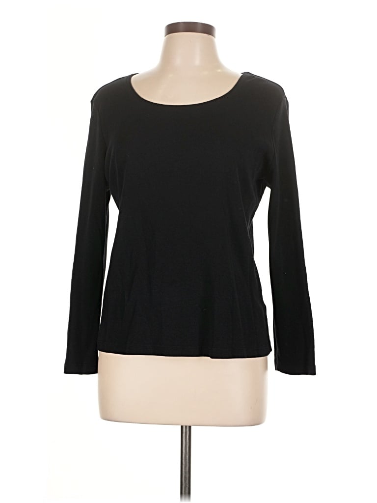 Pre-owned Karen Scott Long Sleeve T-shirt In Black