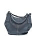 Firenze 100% Leather Solid Blue Leather Hobo One size - photo 1