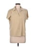 Cyrus 100% Polyester Tan Short Sleeve Blouse Size L - photo 1