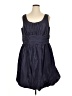 Donna Ricco 100% Silk Solid Blue Cocktail Dress Size 16 - photo 1