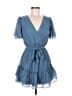 B. Smart 100% Polyester Polka Dots Blue Casual Dress Size 6 - photo 1