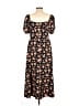 Shein 100% Polyester Floral Black Casual Dress Size 12 - photo 2