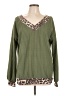 White Birch Animal Print Green Pullover Sweater Size L - photo 1