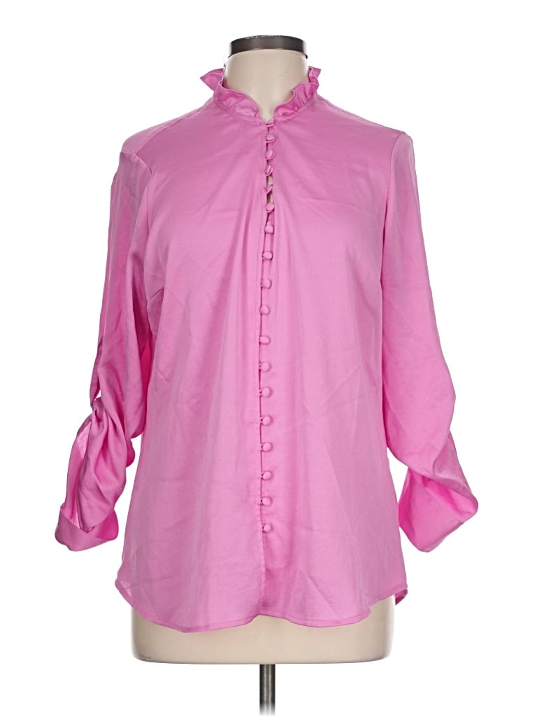 Pre-owned Express 3/4 Sleeve Blouse In Pink