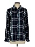 NSR 100% Rayon Plaid Blue Long Sleeve Button-Down Shirt Size S - photo 1