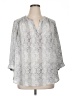 Carolina Belle 100% Polyester Silver 3/4 Sleeve Blouse Size 1X - photo 1