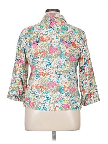 Christopher & Banks 3/4 Sleeve Button-Down Shirt (view 2)