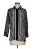 Modern Works 100% Polyester Stripes Black 3/4 Sleeve Blouse Size S - photo 1