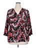Key Lime Pie Red 3/4 Sleeve Blouse Size 2X - photo 1