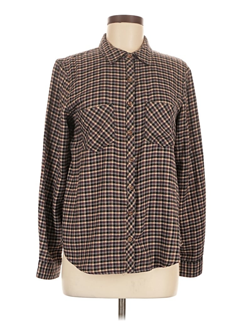 Pre-owned Maurices Long Sleeve Button Down Shirt In Brown