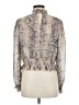 Lucy Paris 100% Polyester Paisley Silver Long Sleeve Blouse Size M - photo 2