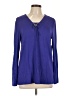 Larry Levine Blue Long Sleeve Blouse Size L - photo 1