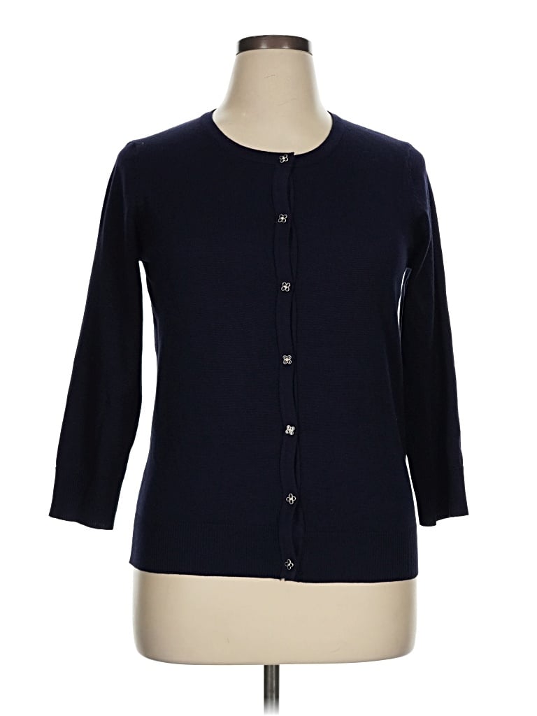 Pre-owned Cable & Gauge Cardigan Sweater In Blue