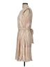 DKNY 100% Polyester Stripes Tan Cocktail Dress Size 10 - photo 5