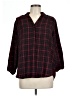 Counterparts Plaid Black 3/4 Sleeve Blouse Size L - photo 1