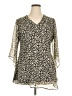 Signature 100% Polyester Ivory 3/4 Sleeve Blouse Size 1X - photo 1