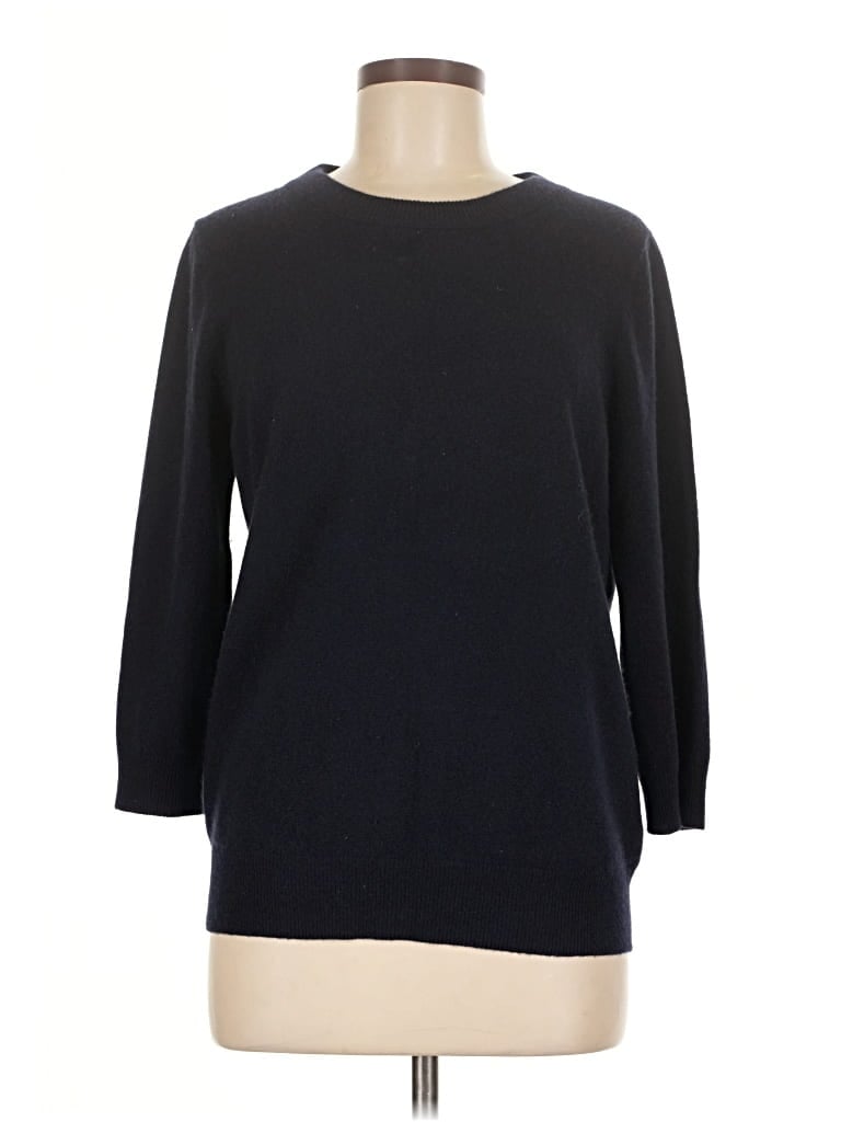 Pre-owned Jcrew Cashmere Pullover Sweater In Black