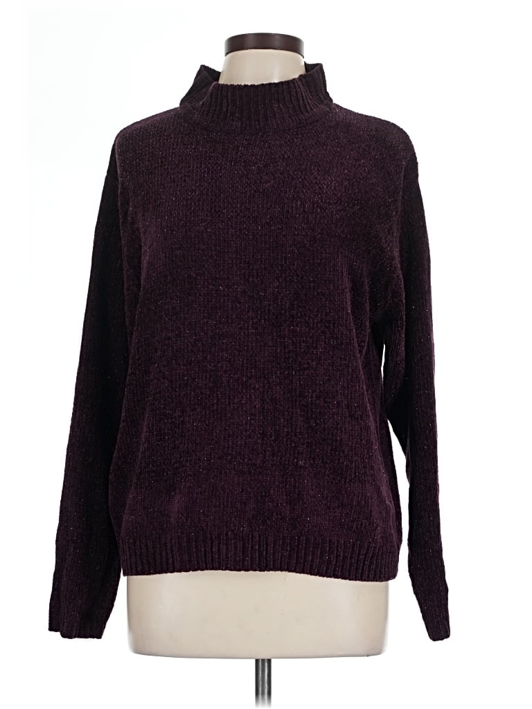 Pre-owned Carolyn Taylor Turtleneck Sweater In Burgundy